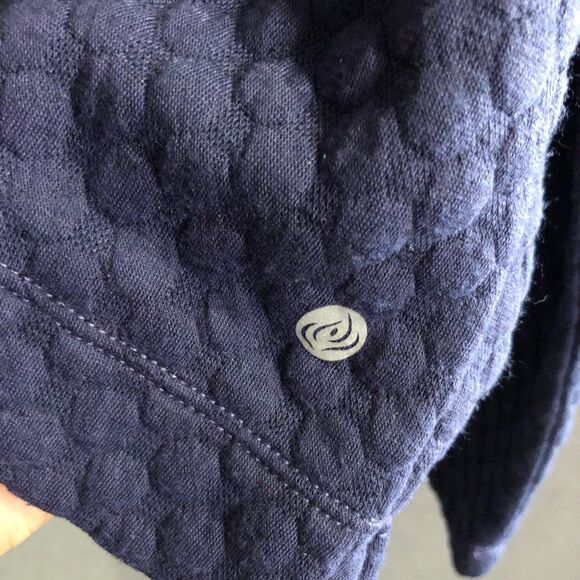 apana sweater medium cowl neck purple blue waffle knit Cropped womens aa - Picture 7 of 9